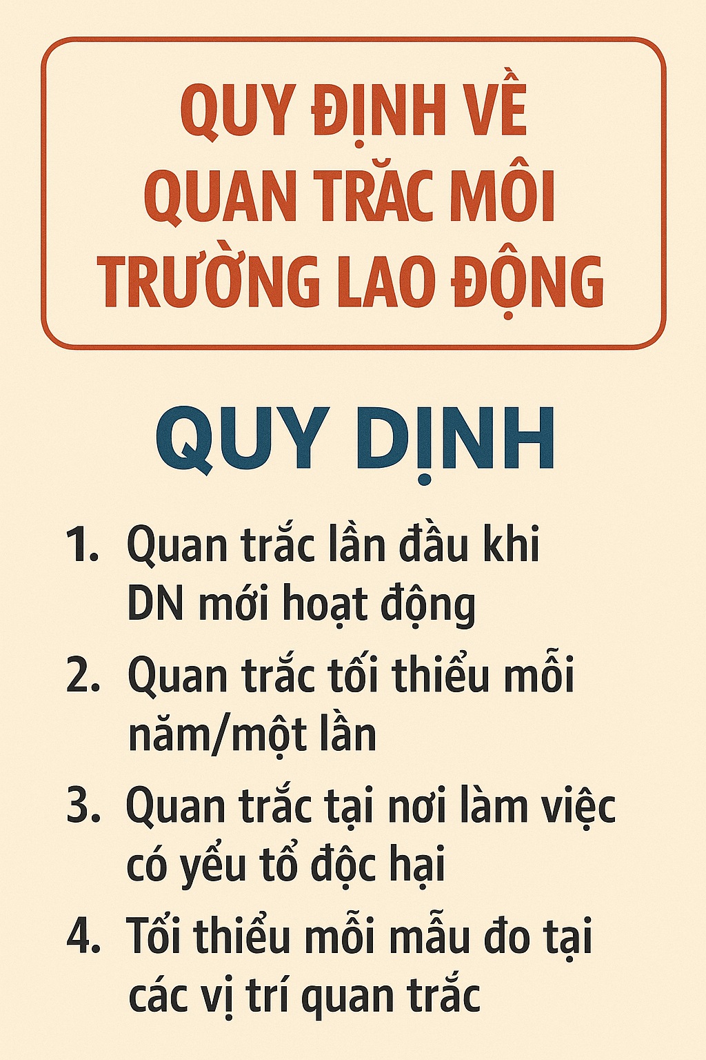 Quy định về quan trắc môi trường lao động