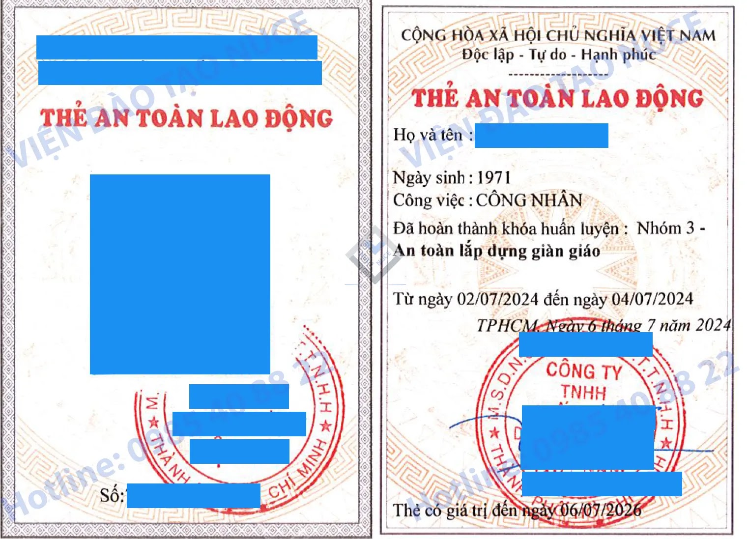 Mẫu thẻ an toàn lao động 2024